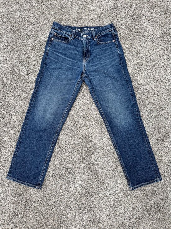 American Eagle Outfitters Denim - American Eagle Super High Rise Straight Jeans Women’s 8 Long Blue Stretch